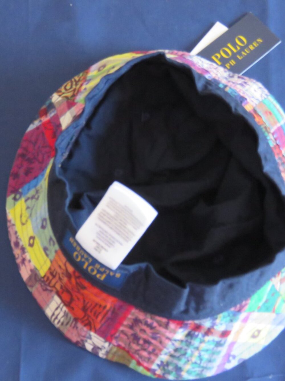 Polo Ralph Lauren Patchwork Bucket Hat S/M 58cm 100% Cotton Multicolor NWT - Picture 7 of 10